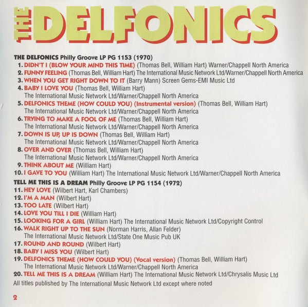 The Delfonics : The Delfonics / Tell Me This Is A Dream (CD, Comp, Mono, RM)