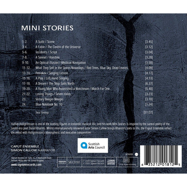Hafliði Hallgrímsson - Daniil Charms, Simon Callow, The Caput Ensemble : Mini Stories (CD, Album)