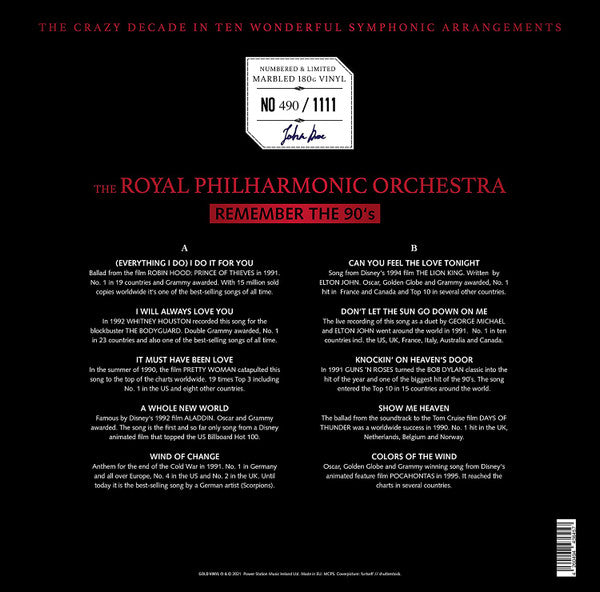 Royal Philharmonic Orchestra : Remember The 90's (LP, Album, Ltd, Num, 180)