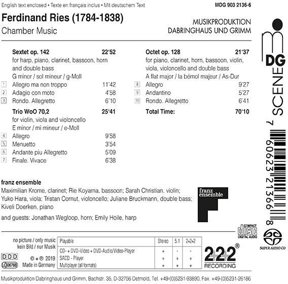 Ferdinand Ries, Franz Ensemble : Chamber Music (SACD, Hybrid, Multichannel, Album)
