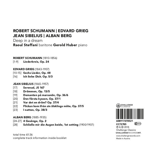 Robert Schumann, Edvard Grieg, Jean Sibelius, Alban Berg, Raoul Steffani, Gerold Huber : Deep In A Dream (CD, Album)