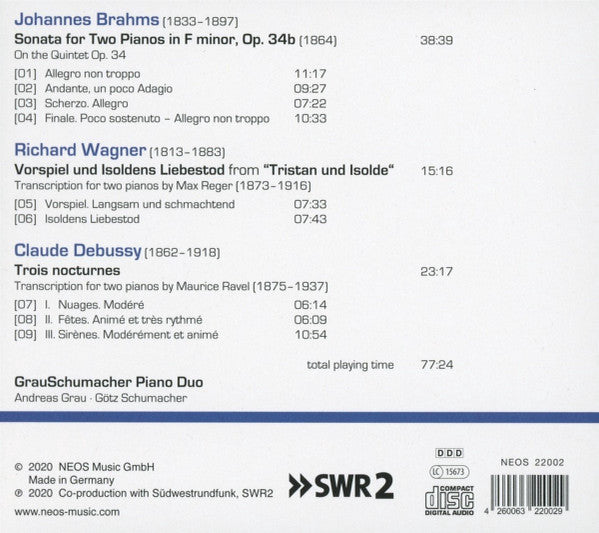 Johannes Brahms, Richard Wagner, Claude Debussy / Grauschumacher Piano Duo : Remixed  (CD, Album)
