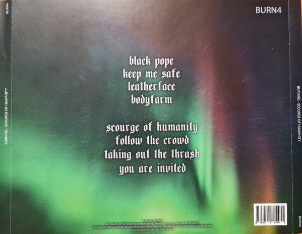 Burning (6) : Scourge Of Humanity (CD, Album, Ltd)