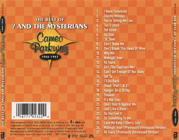 ? & The Mysterians : The Best Of ? And The Mysterians (Cameo Parkway 1966-1967) (CD, Comp, RE, Tec)