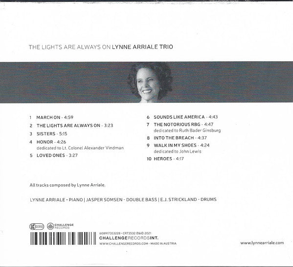 The Lynne Arriale Trio, Jasper Somsen & E.J. Strickland : The Lights Are Always On (CD, Album)