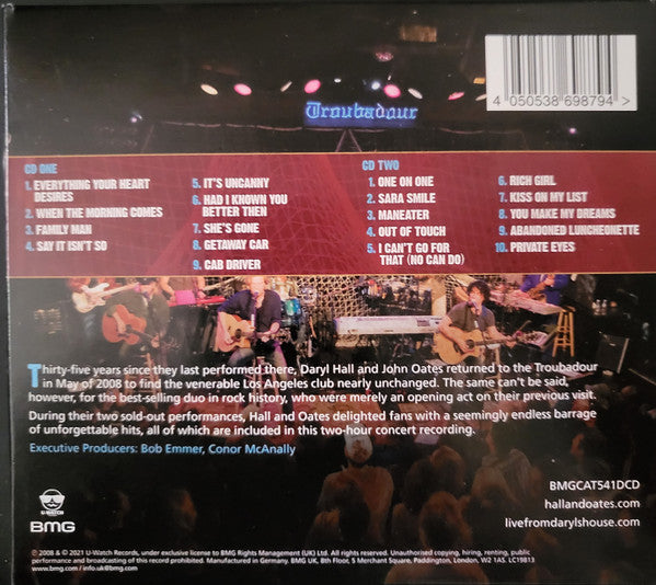 Daryl Hall & John Oates : Live At The Troubadour (2xCD, Album, RE, Dig)