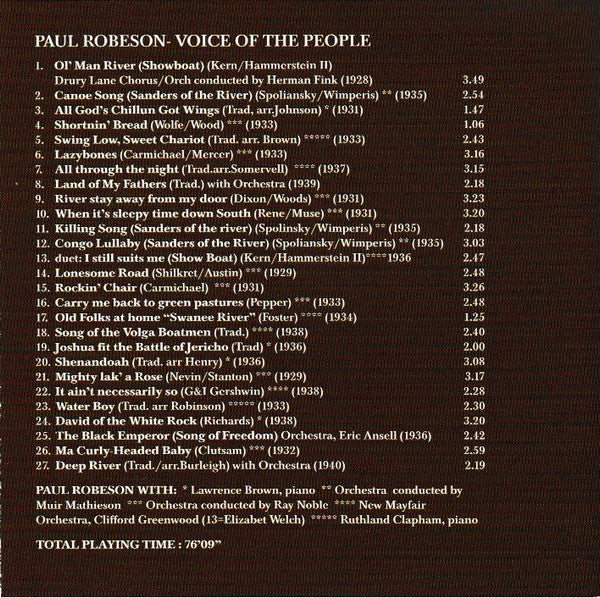 Paul Robeson : Voice Of The People (CD, Comp)