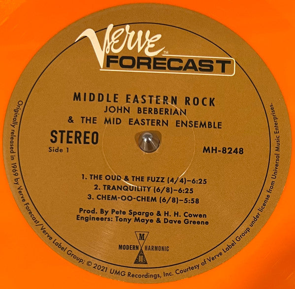 John Berberian And The Rock East Ensemble : Middle Eastern Rock (LP, Album, RE, Ora)