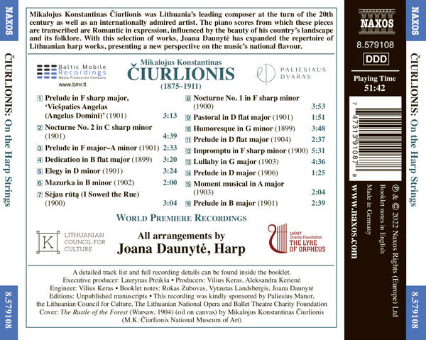 Joana Daunytė - Mikalojus Konstantinas Čiurlionis : On The Harp Strings: Preludes, Nocturnes, I Sowed The Rue (CD, Album)