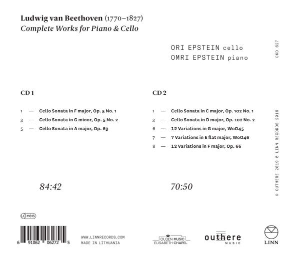 Ludwig van Beethoven, Ori Epstein, Omri Epstein : Complete Works For Piano & Cello (2xCD, Album)