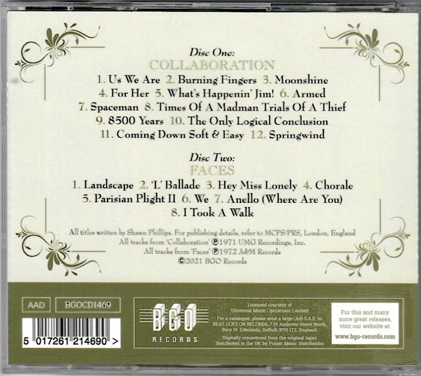 Shawn Phillips (2) : Collaboration/Faces (2xCD, Comp, RM)