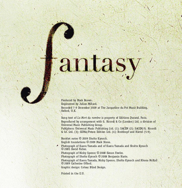 Kaoru Yamada, Sholto Kynoch, Rhona McKail, Nicky Spence : Fantasy: Works For Violin And Piano (CD, Album)