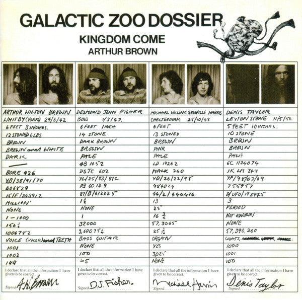 Arthur Brown's Kingdom Come : Galactic Zoo Dossier (CD, Album, RE, RM)