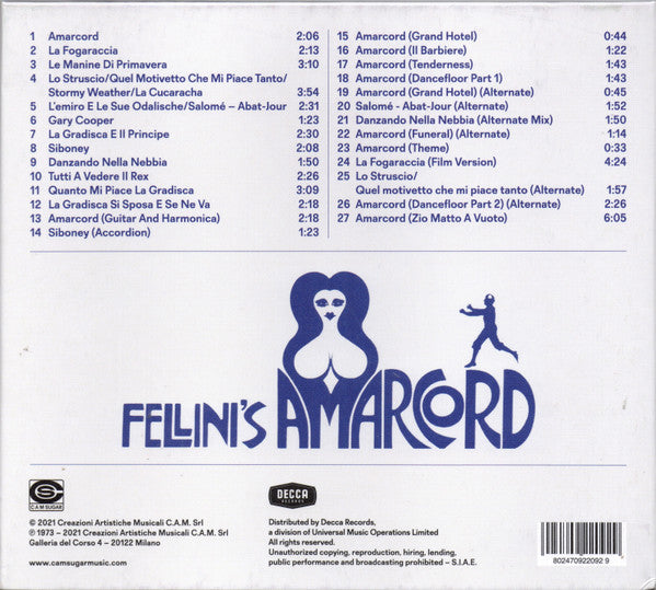 Nino Rota : Fellini's Amarcord (CD, Album, RE)