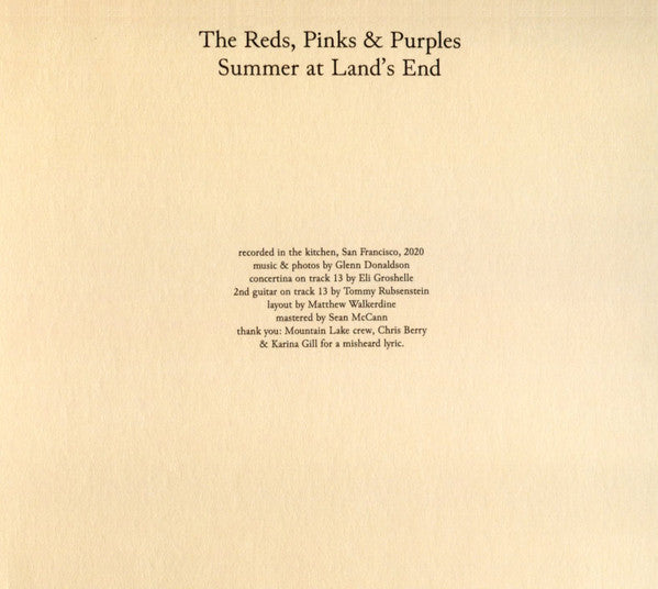 The Reds, Pinks And Purples : Summer At Land's End (CD, Album)