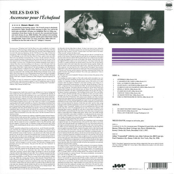 Miles Davis : Ascenseur Pour L'Échafaud = Lift To The Scaffold (LP, Album, Ltd, RE, RM, 180)