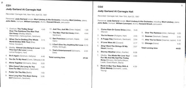 Judy Garland : At Carnegie Hall  (2xCD, Album, RE, RM)