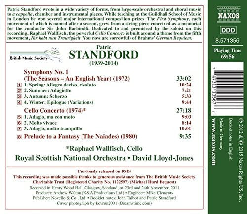 Patric Standford, Raphael Wallfisch, Royal Scottish National Orchestra, David Lloyd-Jones : Symphony No. 1, "The Seasons" ; Cello Concerto ; Prelude To A Fantasy (CD, Album, RE)