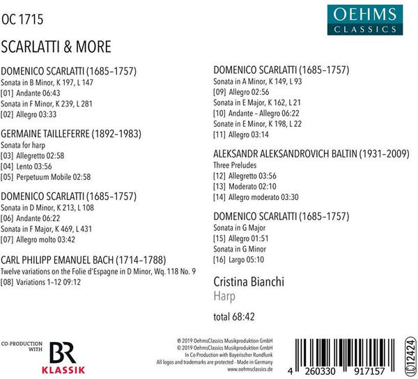 Domenico Scarlatti, Germaine Tailleferre, Johann Sebastian Bach, Aleksandr Aleksandrovich Baltin, Cristina Bianchi : Scarlatti & More (CD, Album)