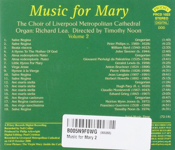 The Liverpool Metropolitan Cathedral Choir, Richard Lea, Timothy Noon : Music For Mary Volume 2 (CD, Album)