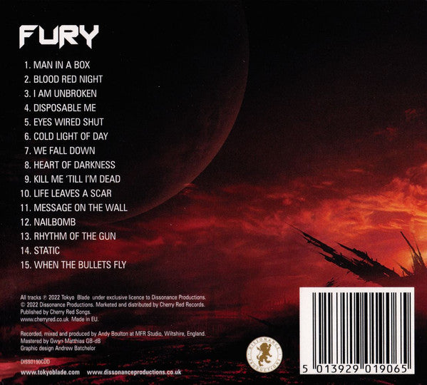 Tokyo Blade : Fury (CD, Album, Dig)