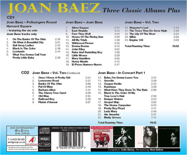 Joan Baez : Three Classic Albums Plus (2xCD, Comp)
