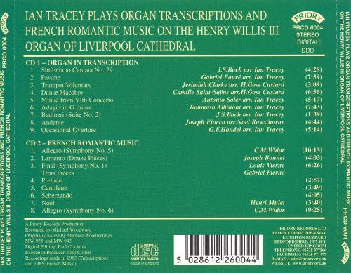 Ian Tracey : Organ Transcriptions And French Romantic Music On The Henry Willis III Organ Of Liverpool Cathedral (2xCD, Comp, RE, RM)