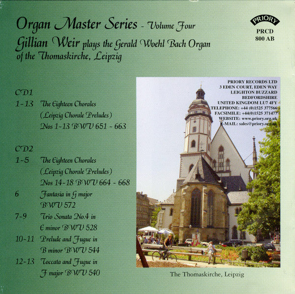 Gillian Weir, Johann Sebastian Bach : Organ Master Series: Organ Works Of J.S. Bach   (2xCD, Album)