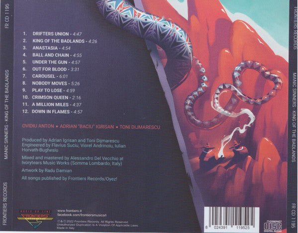 Manic Sinners : King Of The Badlands (CD, Album)