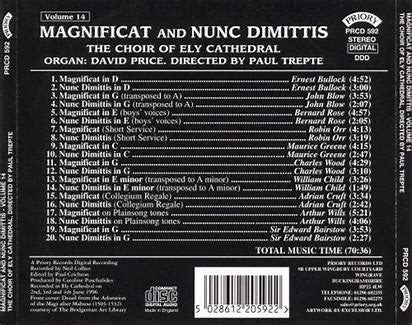 Ely Cathedral Choir, David Price (24) Directed By Paul Trepte : Magnificat And Nunc Dimittis: Volume 14 (CD, Album)