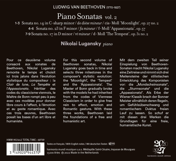 Ludwig van Beethoven, Nikolai Lugansky : Piano Sonatas: Nos 14 "Moonlight", 17 "The Tempest" & 23 "Appassionata" (CD)