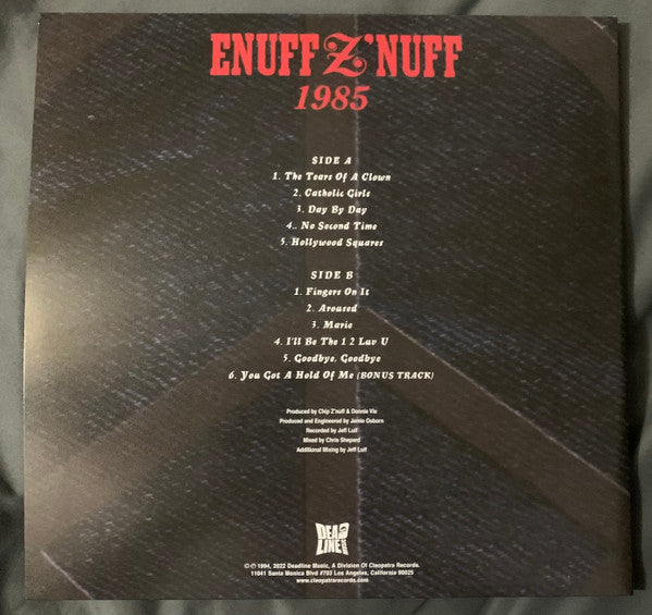 Enuff Z'nuff : 1985 (LP, Album, Ltd, RE, Blu)