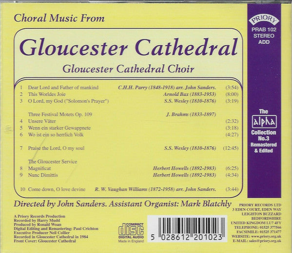 Gloucester Cathedral Choir Directed By John Saunders (6), Mark Blatchly : Choral Music From Gloucester Cathedral (CDr)