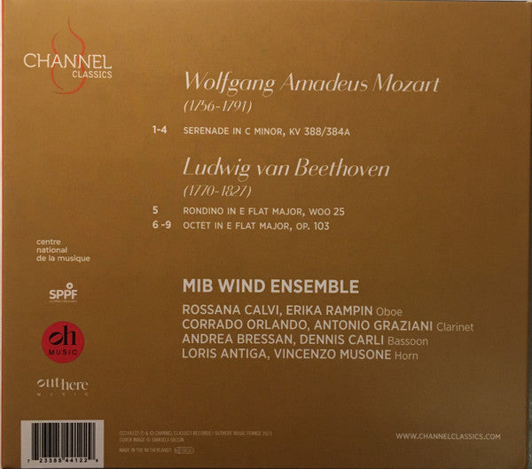 Ludwig van Beethoven, Wolfgang Amadeus Mozart, MIB Wind Ensemble : Rondino / Wind Octet / Serenade (CD)