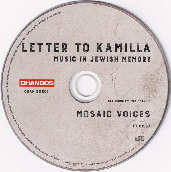 Mosaic Voices : Letter To Kamilla (Music In Jewish Memory) (CD)