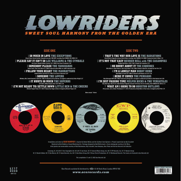 Various : Lowriders (Sweet Soul Harmony From The Golden Era) (LP, Comp, Mono)
