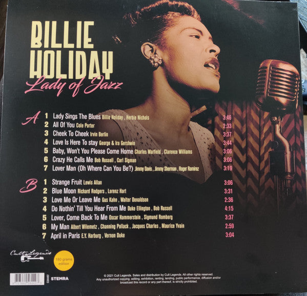 Billie Holiday : Lady Of Jazz (LP, Unofficial, 180)