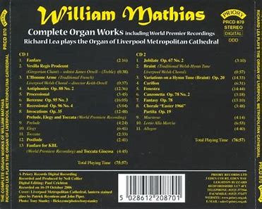 William Mathias, Richard Lea : William Mathias: Complete Organ Works (2xCDr)