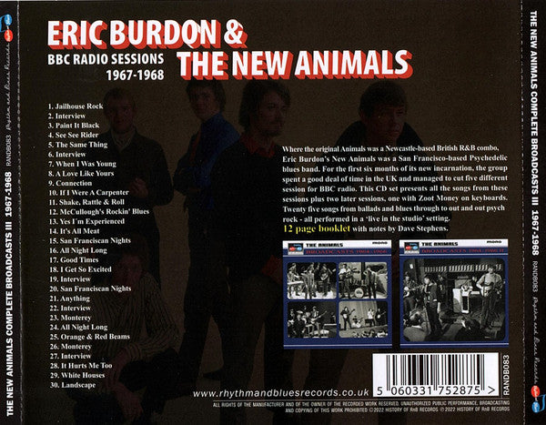 Eric Burdon & The Animals : Complete Broadcasts III - BBC Radio Sessions 1967-1968 (CD, Album, Mono)