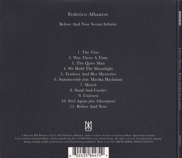 Federico Albanese : Before And Now Seems Infinite (CD, Album)