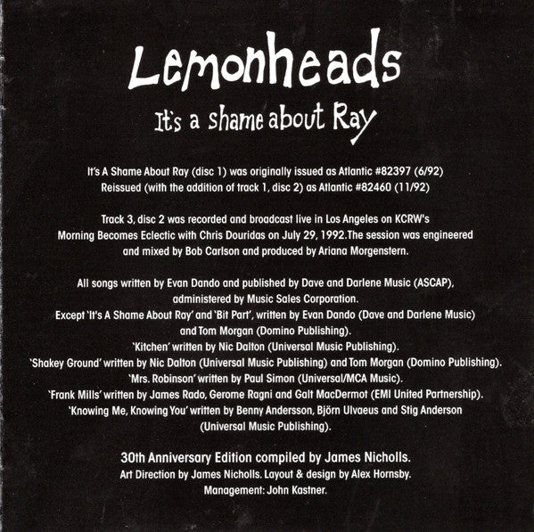 The Lemonheads : It's A Shame About Ray (CD, Album, RE, RM + CD, Comp + 30t)