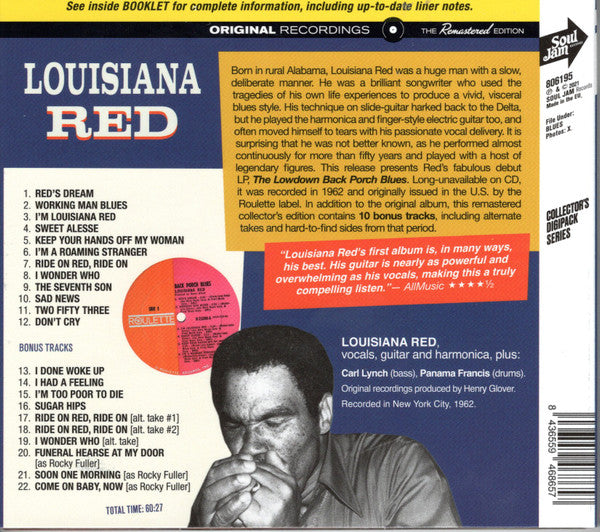 Louisiana Red : The Lowdown Back Porch Blues (CD, Album, RE, RM)
