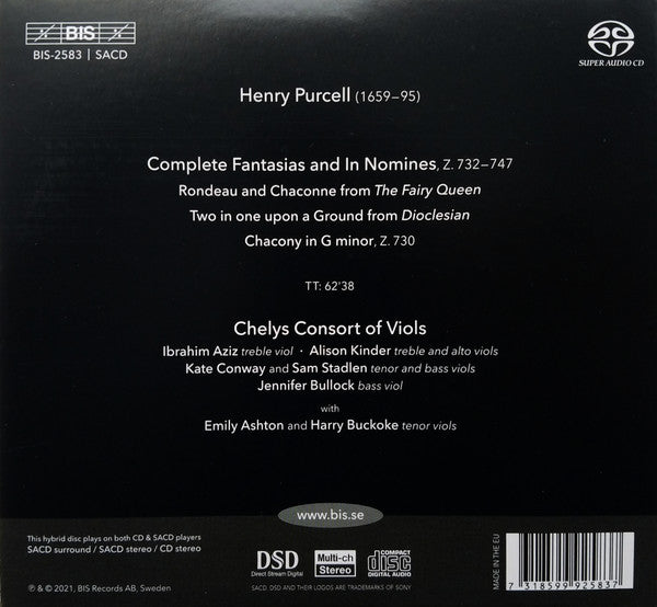 Henry Purcell, Chelys Consort Of Viols : Fantazias (SACD, Hybrid, Multichannel, Eco)