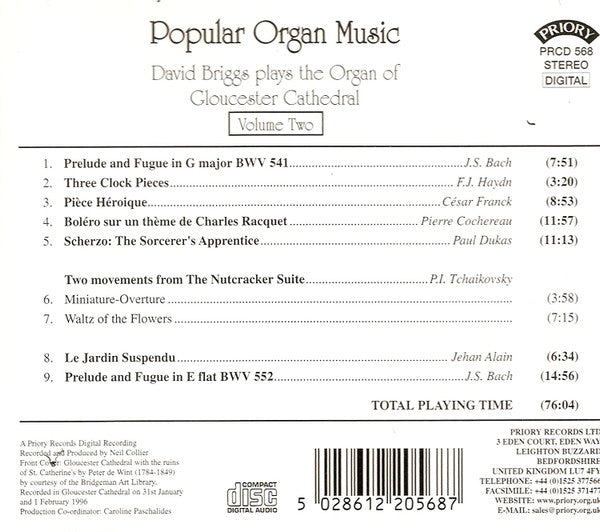 David Briggs (5) : Popular Organ Music - Volume 2 (CD, Album)