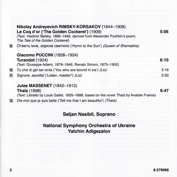 Seljan Nasibli, National Symphony Orchestra Of Ukraine, Yalchin Adigezalov : Femmes Fatales - Soprano Heroines From The Orient (CD, Album)