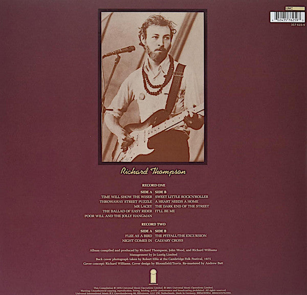 Richard Thompson : (Guitar, Vocal) A Collection Of Unreleased And Rare Material 1967-1976 (2xLP, Comp, RE, RM, 180)