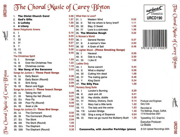 Carey Blyton : The Choral Music (CD, Album)