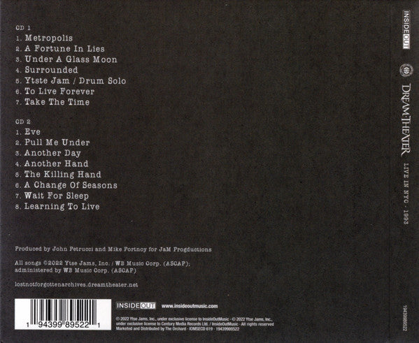 Dream Theater : Live In NYC - 1993 (2xCD, Album, RE, RM, S/Edition)