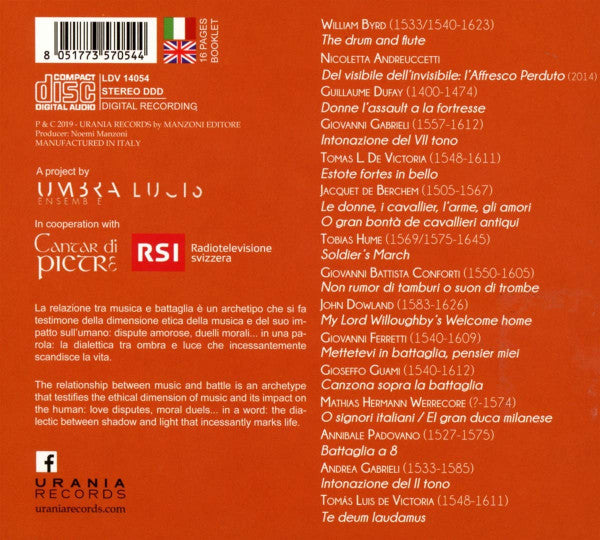 Umbra Lucis Ensemble : The Lost Fresco: Music For The Anghiari Battle (CD, Album)