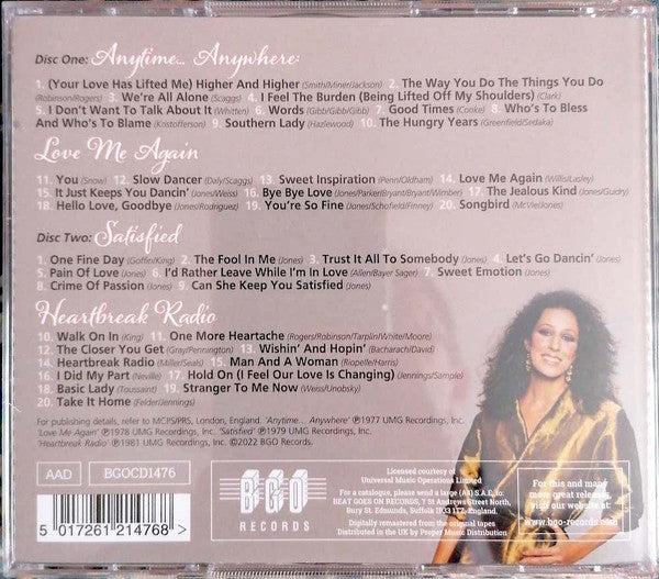 Rita Coolidge : Anytime... Anywhere / Love Me Again / Satisfied / Heartbreak Radio (2xCD, Comp, RE, RM)